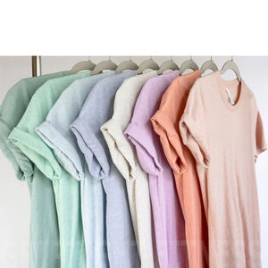 T-shirt à manches courtes unisexe personnalisé en coton/fibre de bambou, coupe ajustée, écologique, teinture unie - Vente en gros - Product Image 5