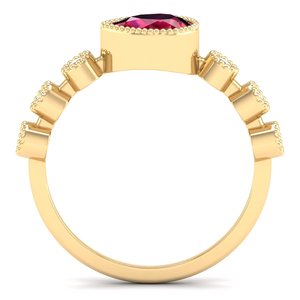 REYES Wholesale Price 925 Sterling Silver Pear Cut 0.75Ct Ruby Gemstone with Moissanite Ring For Women Anniversary Gifts Rings - Product Image 4