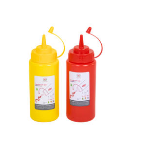 Distributeur de sauce rond en plastique durable de 450ml sans BPA Bouteille de stockage de condiments de cuisine Fournitures de cuisine - Product Image 6