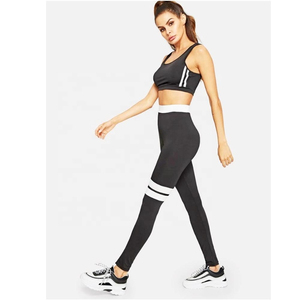 2 PCS Black Women's Plus Size Sports Bra High Waist <b>Leggings</b> Seamless Yoga Suit Gym Workout Solid <b>Pattern</b> Fitness Outfit Front - Product Image 1