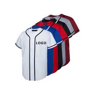 Camiseta de Béisbol de Manga Corta, Color Sólido, Cierre de Botones, Transpirable, Poliéster, Corte Regular, Unisex para Adultos, Secado Rápido, Personalizable, Deportiva - Product Image 4
