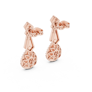 SERAPHINA - Juego de pendientes con diamantes cultivados en laboratorio, engastados en oro rosa de 18 quilates, para mujer, para compromiso, boda, regalo de San Valentín, eventos, uso diario - Product Image 3