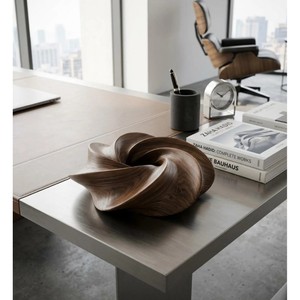 Sculpture abstraite en bois faite à la main, décoration artistique contemporaine pour table, forme irrégulière, artisanat en bois, ornement pour salon - Product Image 4