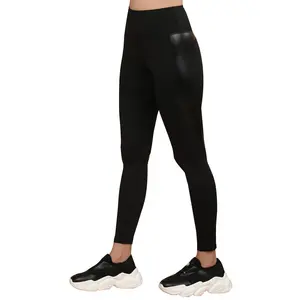 Siyah moda tasarımı sıkı özel yumuşak nefes yüksek bel kadın Yoga pantolon tayt spor salonu