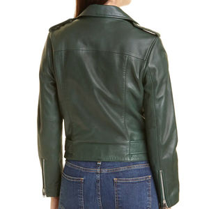 Chaqueta de Motociclista de Cuero Genuino para Mujer, Transpirable, Talla Grande, Estilo Bomber, para Invierno - Product Image 3