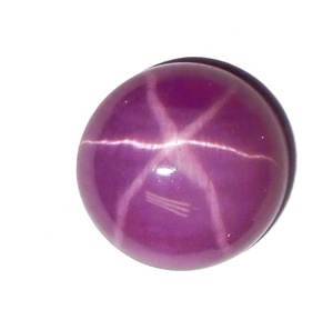 Rubis étoilé rond 11x11 mm 6,5 carats, cabochon poli créé en laboratoire avec effet étoile à 6 branches pour la fabrication de bijoux - Product Image 3