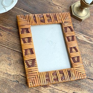 <b>Vintage</b> Style Rattan Photo <b>Frame</b> Geometric Design Natural Wooden Cane <b>Picture</b> <b>Frame</b> Decorative Tabletop Display Wholesale - Product Image 6
