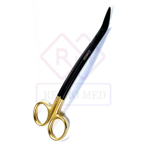 Ciseaux chirurgicaux dentaires Dean courbés 16,5 cm en carbure de tungstène noir et or réutilisables par MEDICAB INSTRUMENTS - Product Image 5