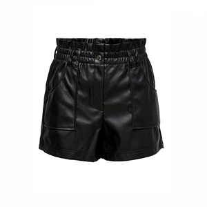 Shorts de Piel de Oveja Negros para Mujer, Cuero Genuino de Primera Calidad, Servicio de Muestras OEM ODM, Personalización Disponible - Product Image 4