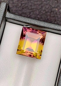 Piedra preciosa de ametrina natural, corte esmeralda, cristal morado y amarillo, piedra suelta para la fabricación de joyas, anillo, colgante, collar - Product Image 4