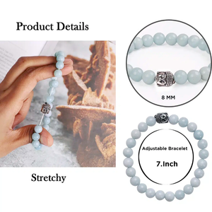 High Quality <b>Bracelet</b> Angelite Buddha <b>Beads</b> Stone <b>Bracelet</b> Crystal Gemstone Fashion Jewelry <b>Men</b> and Women Gift Energy - Product Image 4