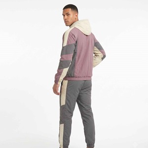 Ensembles de survêtements amples en nylon coupe-vent personnalisés pour hommes avec bandes contrastantes, sweats à capuche et pulls réfléchissants - Product Image 6