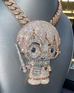 Colgante de Hip Hop con Dibujos Animados Iced Out para Hombre, Colgante de Dibujos Animados Iced Out para Él, Colgante de Moissanita VVS1, Plata 925 - Product Image 5