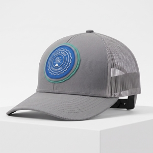 Gorra unisex de malla con cierre a presión, 6 paneles, ajustable, transpirable, estilo casual, color gris, para uso diario. - Product Image 1