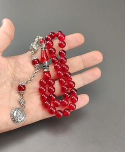 Handmade Resin <b>Angel</b> Fairy Love Tasbih Beads Islamic Necklace with Blue Tassel Religious Use Buddhism Theme Circular Design - Product Image 5