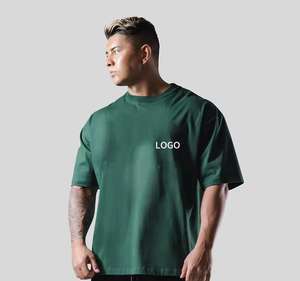 T-shirt décontracté surdimensionné pour homme, 100 % coton épais 250 g, sans coutures, respirant, délavé à l'acide, idéal pour la gym et le streetwear - Product Image 1