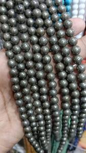 ลูกปัดหินไพไรต์ธรรมชาติทรงกลม ทำด้วยมือ ขนาด 6 มม. 18 มม. สีดำ สำหรับทำเครื่องประดับ ลูกปัดร้อยเชือก - Product Image 3