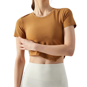 High Quality Good Selling Breathable Women Crop Top T-shirt Wholesale Summer Wear cotton <b>blend</b> custom Women Crop Top T-Shirts - Product Image 5