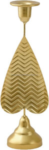 Premium Matte <b>White</b> Heart <b>Candlestick</b> • Luxury Chevron Textured Taper Holder - Product Image 2