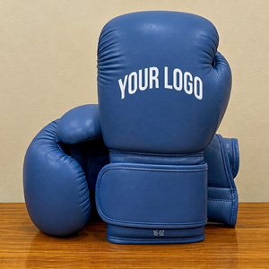 Custom Logo PU Leather Boxing Gloves 16oz with <b>Velcro</b> Wrist <b>Strap</b> for Adults Training Sparring & Fight Protection Gear - Product Image 6