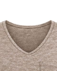 Camiseta Casual Personalizada para Mujer, Cuello en V, Color Taupe, Manga Corta, Mezcla de Algodón, Suave y Ligera, con Bolsillo, Cómoda para Uso Diario en Verano - Product Image 6