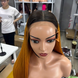 Perruque en cheveux humains 100% vierges vietnamiens, double trame, qualité supérieure, lisses comme des baguettes, couleur Ombré Brun Miel, prix usine - Product Image 1