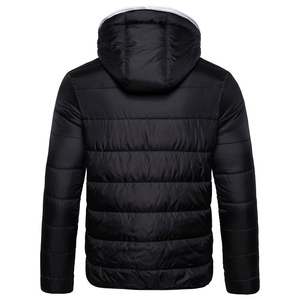 GENERSA SPORTS <b>Men's</b> Winter Bomber Quilted <b>Jacket</b> Plus Size Thick <b>Smart</b> Casual Hooded Stand Collar Front Logo Waterproof - Product Image 2