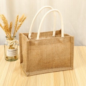 Elegant Reusable Jute Shopping Tote Two Handles Open Closure Sustainable Carry Bag for Outdoor Activities Travel Shopping - Product Image 2