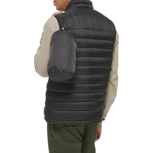 Black Puffer Vest <b>Padded</b> Gilet Stand Collar Sleeveless Jacket Winter Bodywarmer Daily Casual Puffy Waistcoat - Product Image 2
