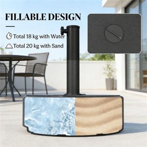 Base carrée noire pour parasol de terrasse extérieur – Supports et bases pour parasols de patio - Product Image 2