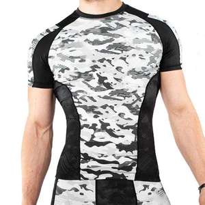 Custom Men Camouflage MMA Rash Guard Short Sleeve <b>Compression</b> <b>Shirt</b> BJJ Grappling T-<b>Shirt</b> Quick Dry Gym Fitness Training Wear - Product Image 1