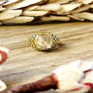 Trendy New Moonstone <b>Rings</b> Boho Brass Jewelry For Women 18k <b>Gold</b> Plated Dainty Chevron Wave Crown <b>Ring</b> For [Wholesale/OEM/ODM] - Product Image 3