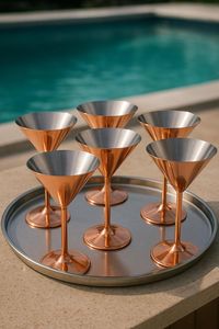 Hammered Copper Straight Cup Insulated Metal Mug for Drinking Kitchen Use - Product Image 3