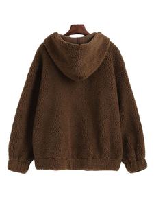 2024 High Quality Women's <b>Sherpa</b> Fleece Zip-Up <b>Hoodie</b> 100% Cotton Soft Trendy Winter Outdoor Fashion Custom Logo Embroidery 200g - Product Image 6