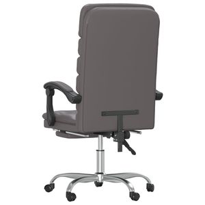 Gray Faux Leather Reclining <b>Office</b> <b>Chair</b> with <b>Massage</b> Feature - Product Image 5