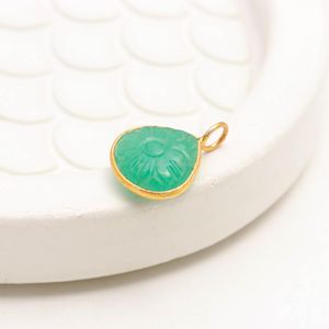 Colgante de Flor de Amazonita Natural Tallado a Mano, Colgante de Piedra Preciosa, Joyería de Plata Esterlina 925, Colgante de Corazón para Creación de Joyas, 12mm - Product Image 5