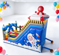 Château gonflable Lilytoys en PVC robuste sur le thème de l'astronaute spatial, toboggan gonflable pour enfants, location pour événements et fêtes