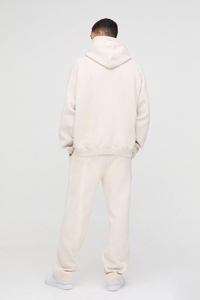 Private Label Men's Pullover Tracksuit Heavyweight Fleece Two Piece Hoodies Oversized Fit Wide Leg Sweatpants Bulk Order - Product Image 2