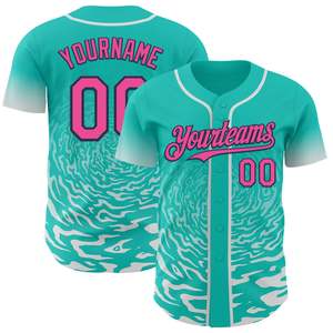 Camiseta de Béisbol Sublimada Personalizada, Unisex, para Adultos, Manga Corta, Transpirable, de Poliéster, Ropa Deportiva de Equipo, Diseño con Botones y Estampado Completo - Product Image 1