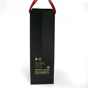 Beautiful <b>Gold</b> Logo Hot Foiled Stamping Black Matt Kraft Paper <b>Bag</b> With Cotton String - Product Image 4