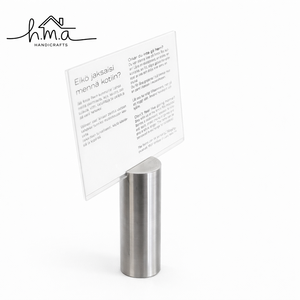 Porta Tarjetas Metálico Cilíndrico Plateado, Soporte Redondo Minimalista para Tarjetas de Visita y Fotos, Decoración Moderna para Oficina y Escritorio - Product Image 1