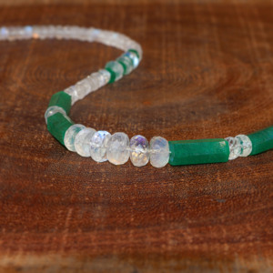 Face Beaded Pencil Necklace Natural Stone Beaded <b>Pendant</b> Necklace Dainty Minimalist Women Fashion Jewelry - Product Image 2