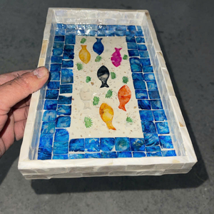 Elegant Mother Of Pearl Inlay Rattan Tray Vietnam Source For Living Room Centerpiece And Jewelry Display Solutions - Product Image 6