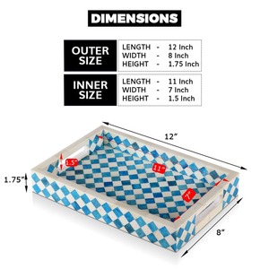 Decorative Bone Inlay Jewelry <b>Storage</b> <b>Tray</b> for Home Organization - Product Image 2