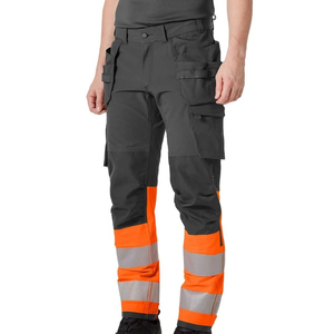 Custom Manufacturer OEM ODM High Visibility <b>Work</b> <b>Pants</b> With Reflective Stripes Orange And <b>Black</b> Cargo Style For Men - Product Image 5
