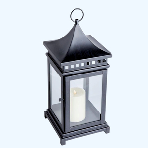 Lámpara de Metal para Exteriores, Decorativa para el Hogar, Acabado Negro Mate, Metal y Vidrio, Estilo Moderno, Personalizable, Superventas - Product Image 1