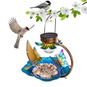 Bol de bain pour oiseaux en verre de 12 pouces, abreuvoir extérieur de remplacement pour colibris, station d'eau pour oiseaux sauvages, pièce d'art paysager de jardin - Product Image 5