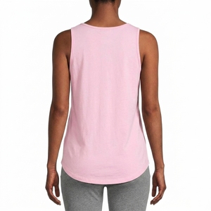 Loose Fit Sleeveless Tank <b>Top</b> Scoop Neck Curved Hem Soft Jersey Casual Active Wear Breathable Custom OEM Wholesale Manufacturer - Product Image 2