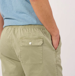 Shorts Bermuda Homme Grande Taille Couleur Unie Coton Taille Élastique Style Décontracté avec Poches Taille Mi-Haute Tissu Tissé - Product Image 3