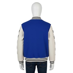 Blouson universitaire de baseball personnalisé en chenille brodée avec patchs, manches en cuir de mouton, 100 % laine, idéal pour l'hiver – Vente en gros - Product Image 5